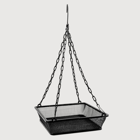 Hanging Bird Feeder with Mesh Tray, Black